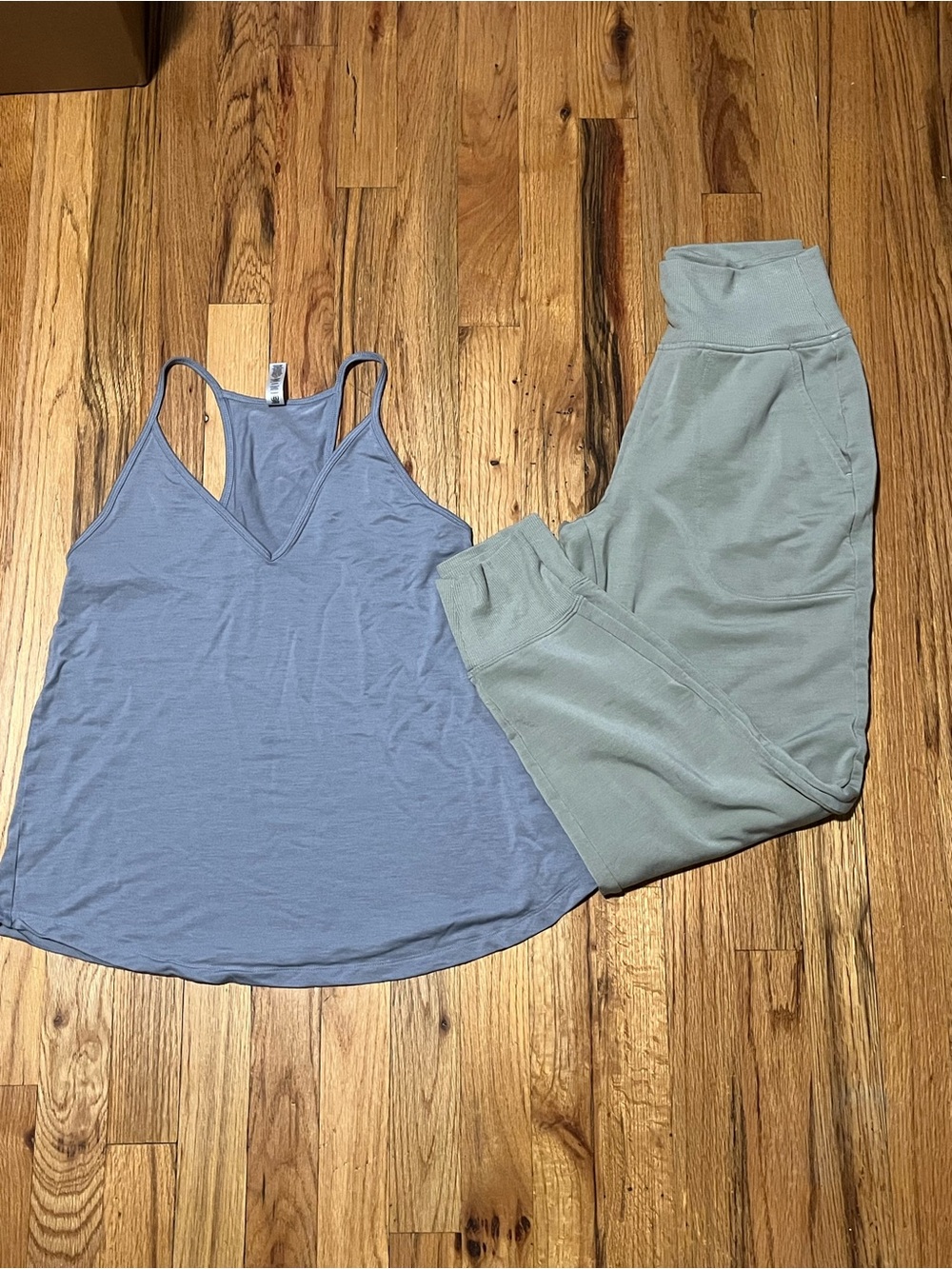 Athleta Lounge Set XXS Tencel Lyocell Joggers & Racerback Tank Blue Gray - Picture 2 of 12